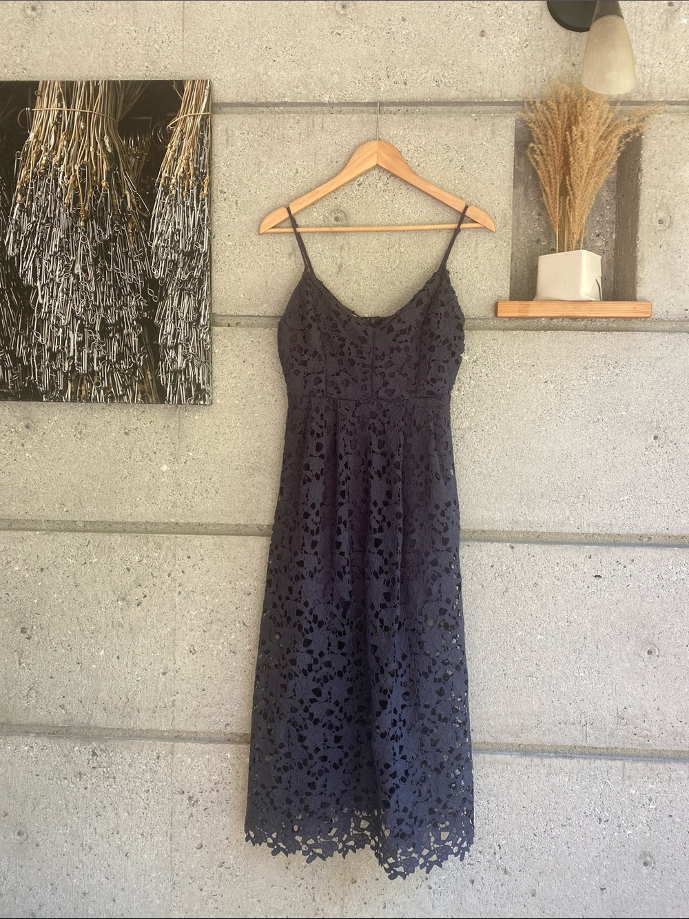 ASTR Navy Lace Midi Dress - Picture 2 of 12